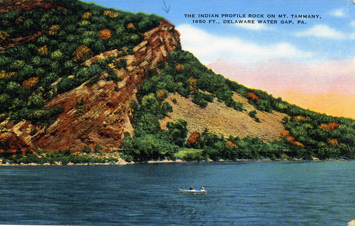 The Indian Profile Rock on Mt. Tammany