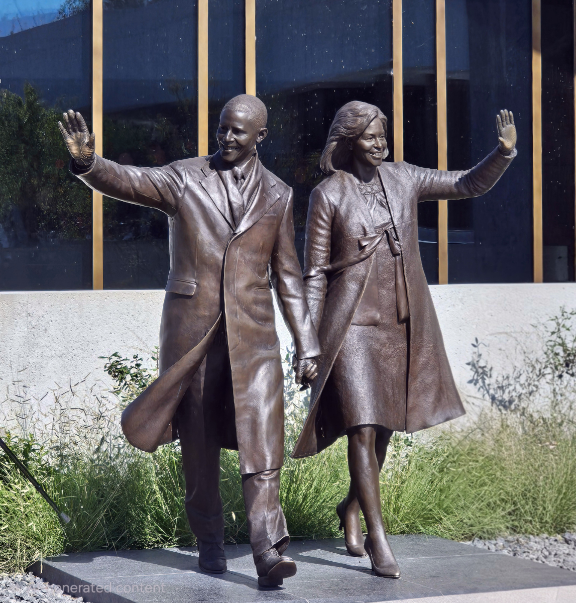 Sculpture of Barak and Michelle Obama