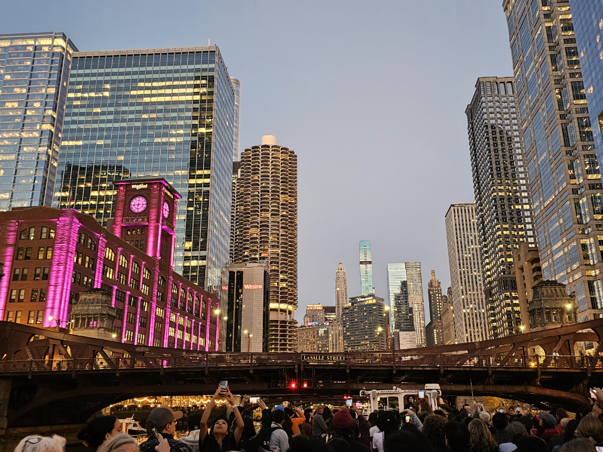 Chicago from the River at Sunset