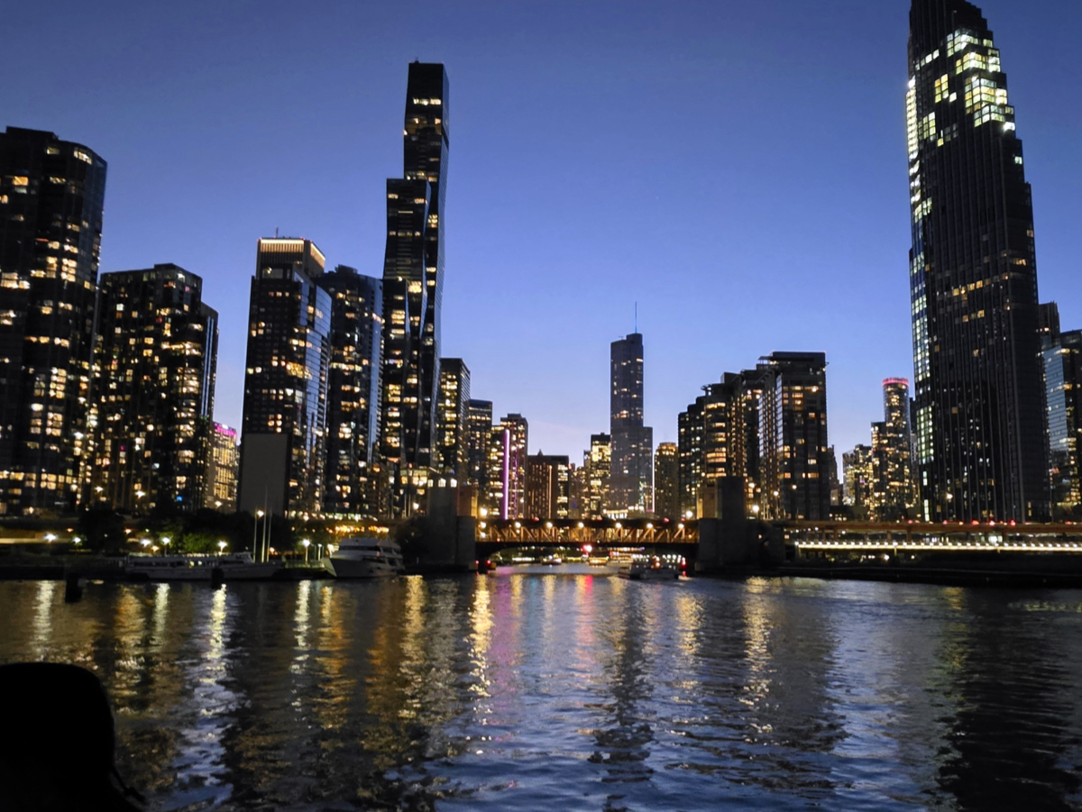 Chicago from the River at Sunset