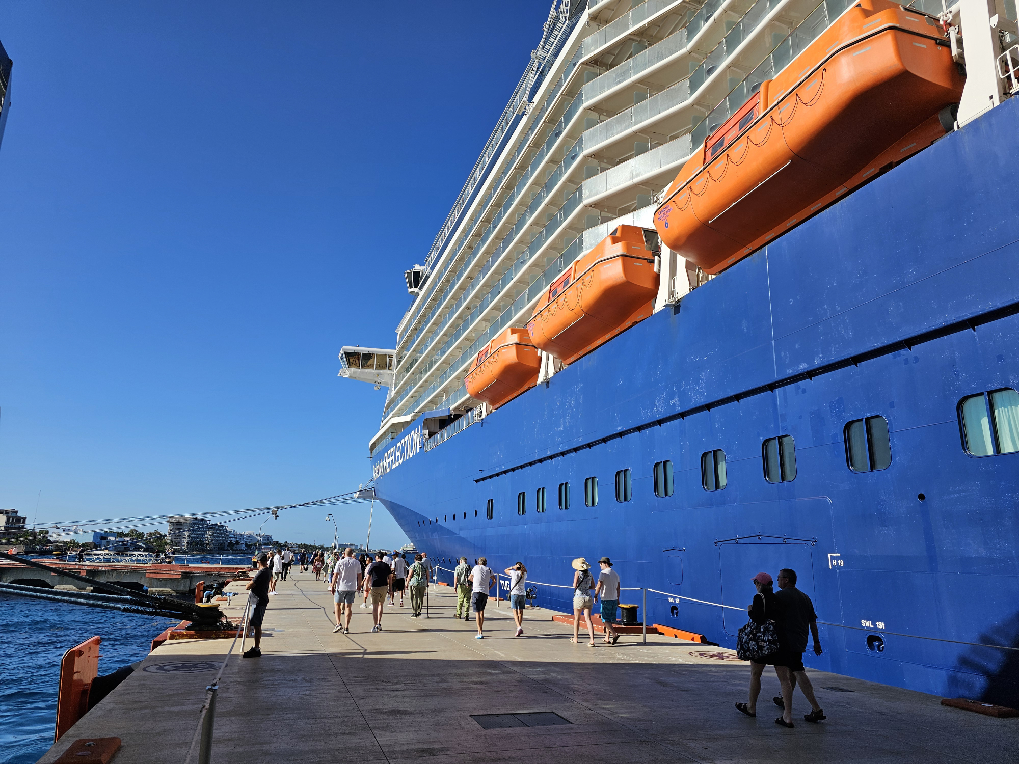 The Celebrity Reflection at port in Cozumel