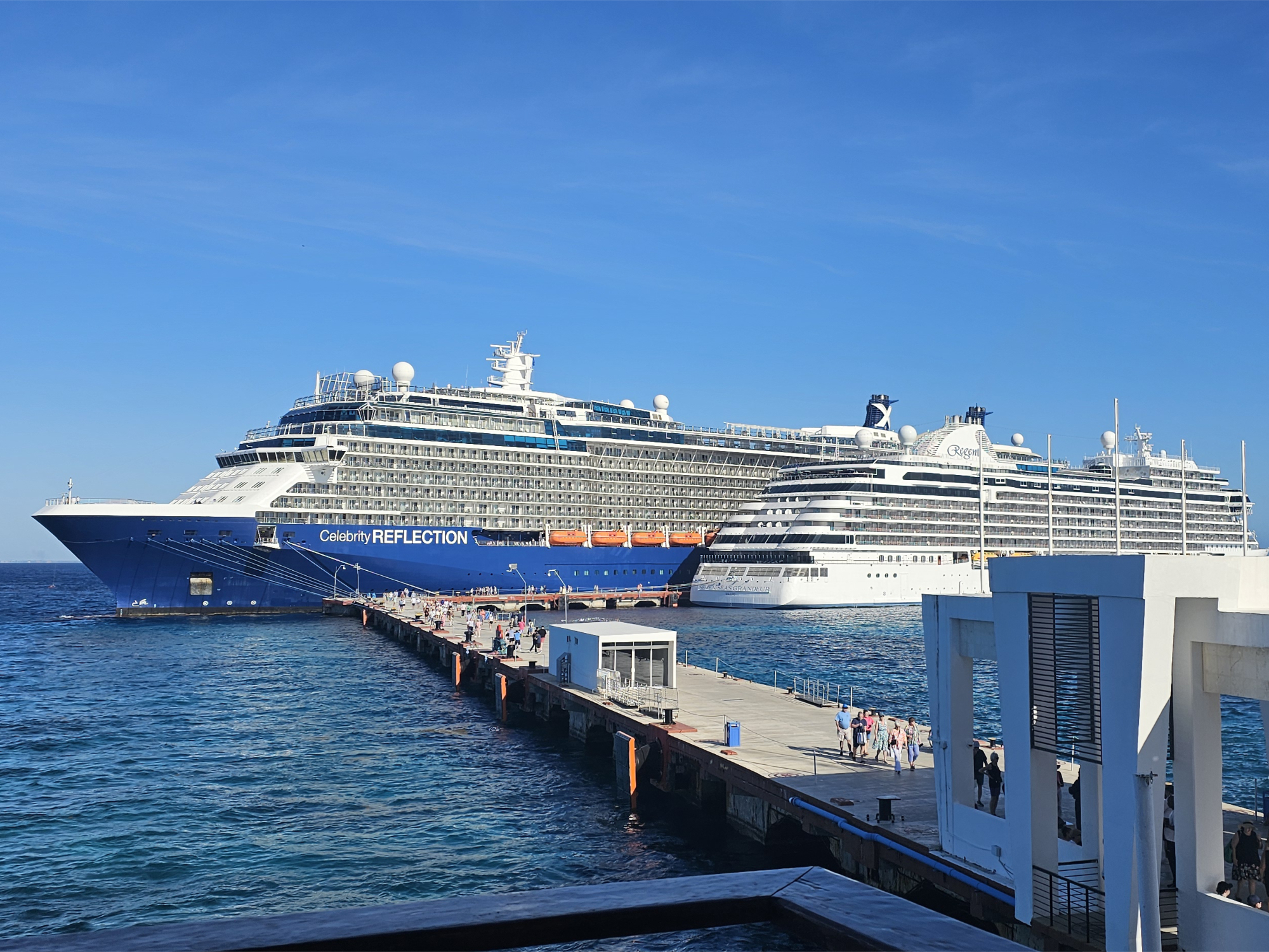 Ships at port in Cozumel